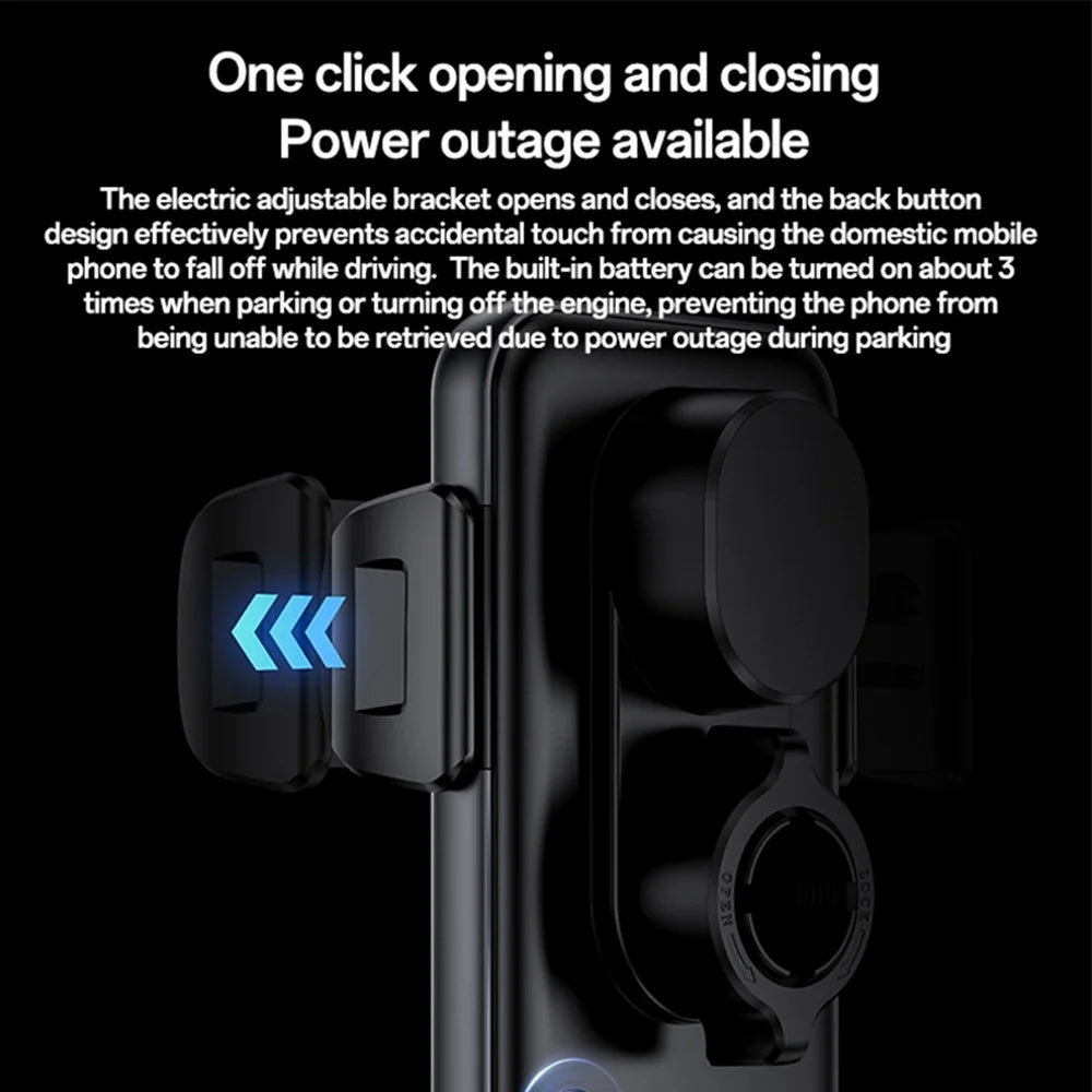 YESIDO C307 Phone Holder Stand 15W Wireless Charger Car Dashboard Suction Cup Bracket Auto Clamping - 6