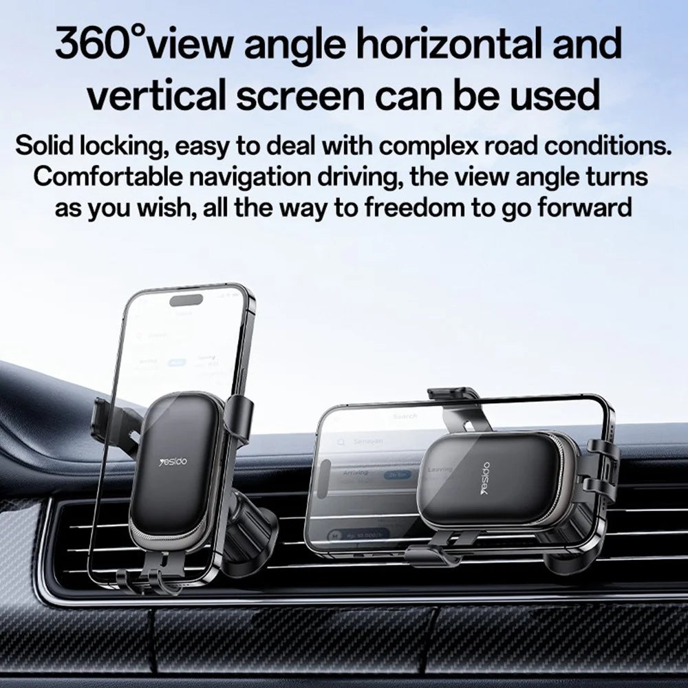 YESIDO C247 Gravity Sensing Phone Clamp Cell Phone Holder Car Air Vent Mount Bracket - 3