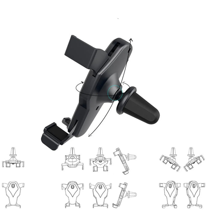 YC04 360 Degrees Rotating Car Air Vent Mount Retractable Arms Mobile Phone Holder Bracket - Gold - 3