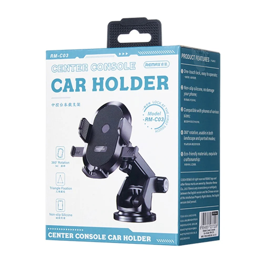 REMAX RM-C03 Dashboard Car Mount Phone Holder 360-Degree Rotation Anti-Slip Compatible with 4-6.5 Inch Phones - 4