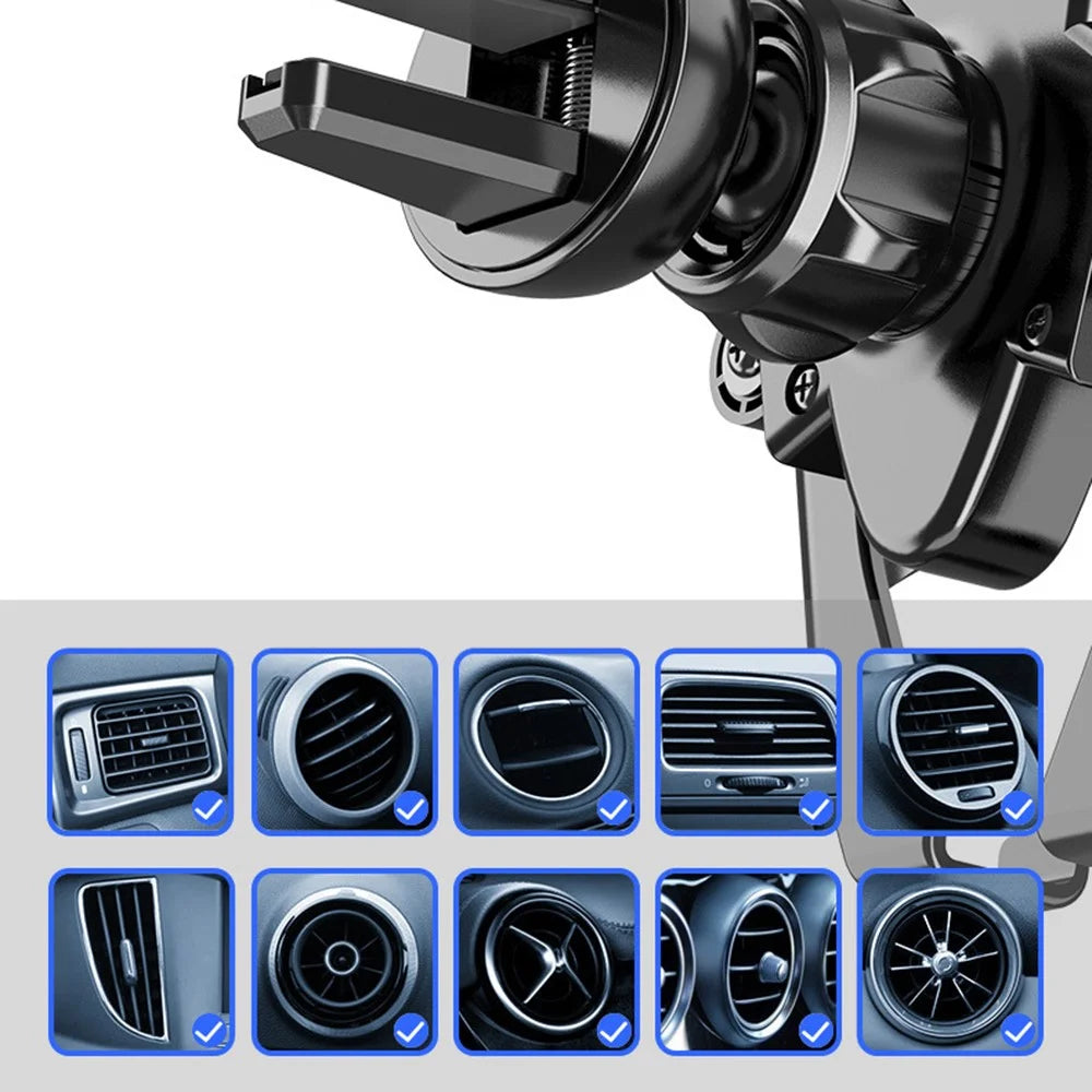 YC05 Gravity Sensing Auto Clamp Car Air Vent Mount Mobile Phone Holder Hands-free Bracket - Grey - 3