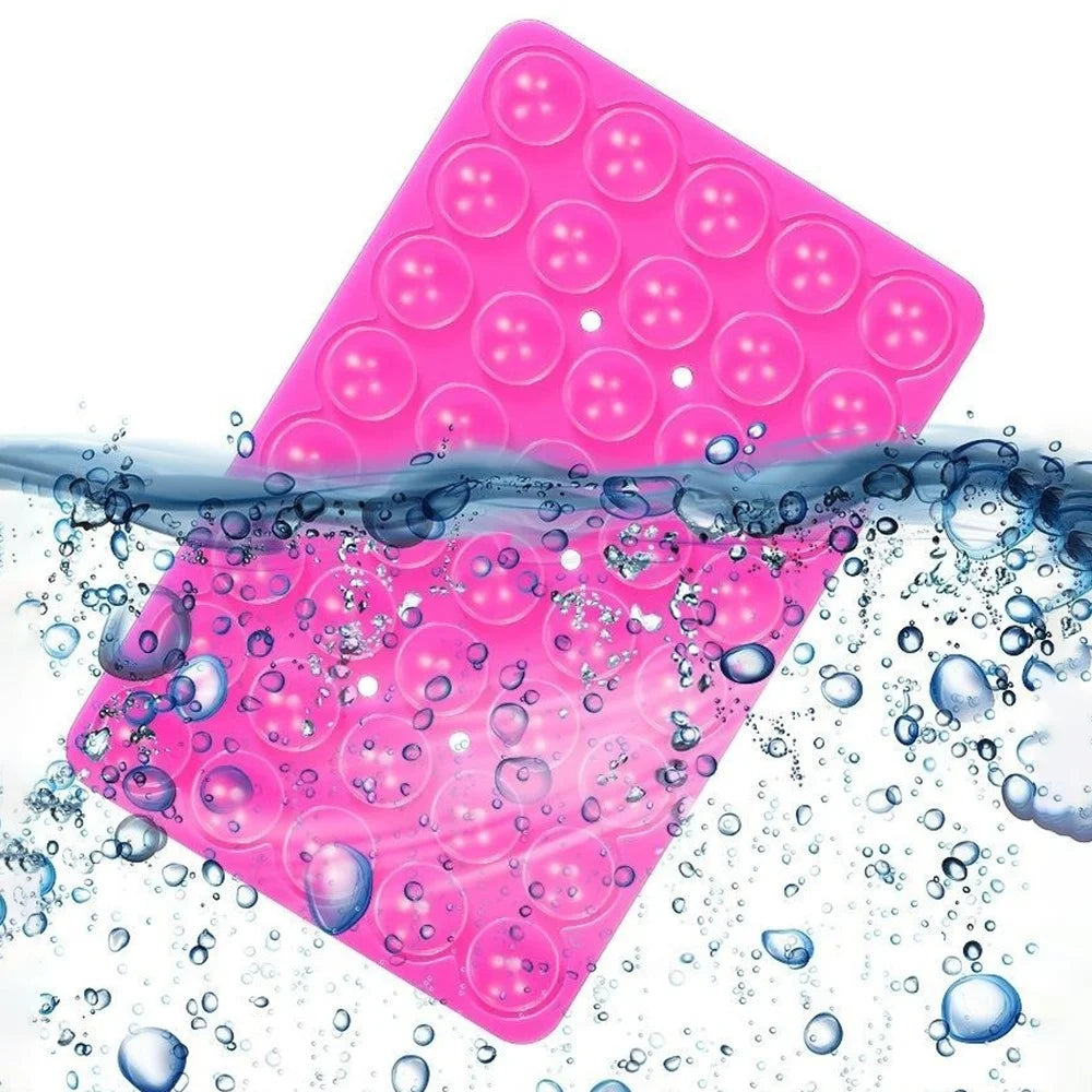 RK-X8 40 Grain Silicone Suction Cups Phone Mount Double Sides Mirror Shower Phone Holder - Rose - 3