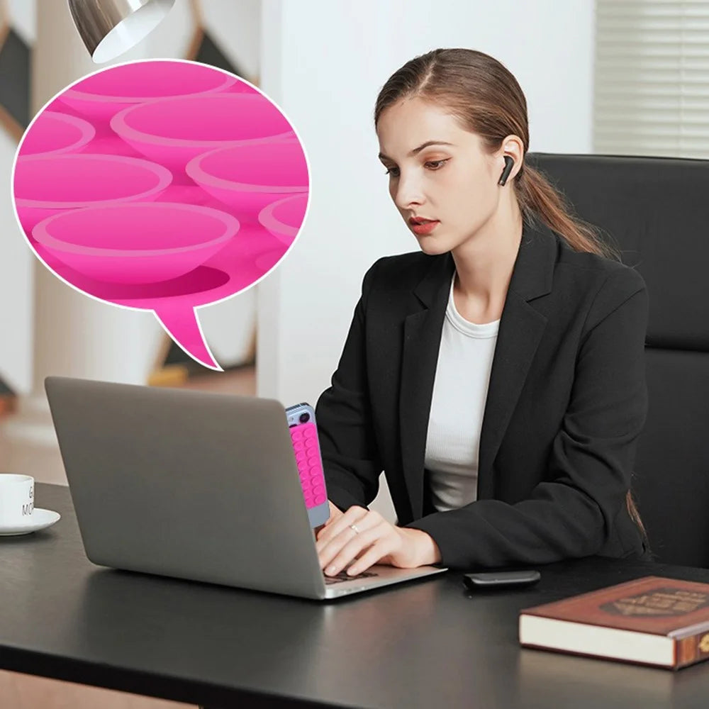 RK-X8 40 Grain Silicone Suction Cups Phone Mount Double Sides Mirror Shower Phone Holder - Rose - 6