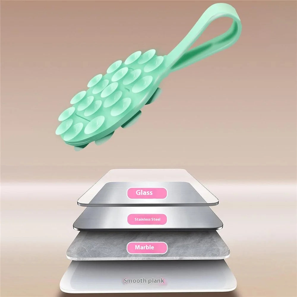 RK-X18 19 Grain Silicone Suction Cup Heart-Shaped Double-Sided Phone Holder Detachable Phone Mount - Pink - 6