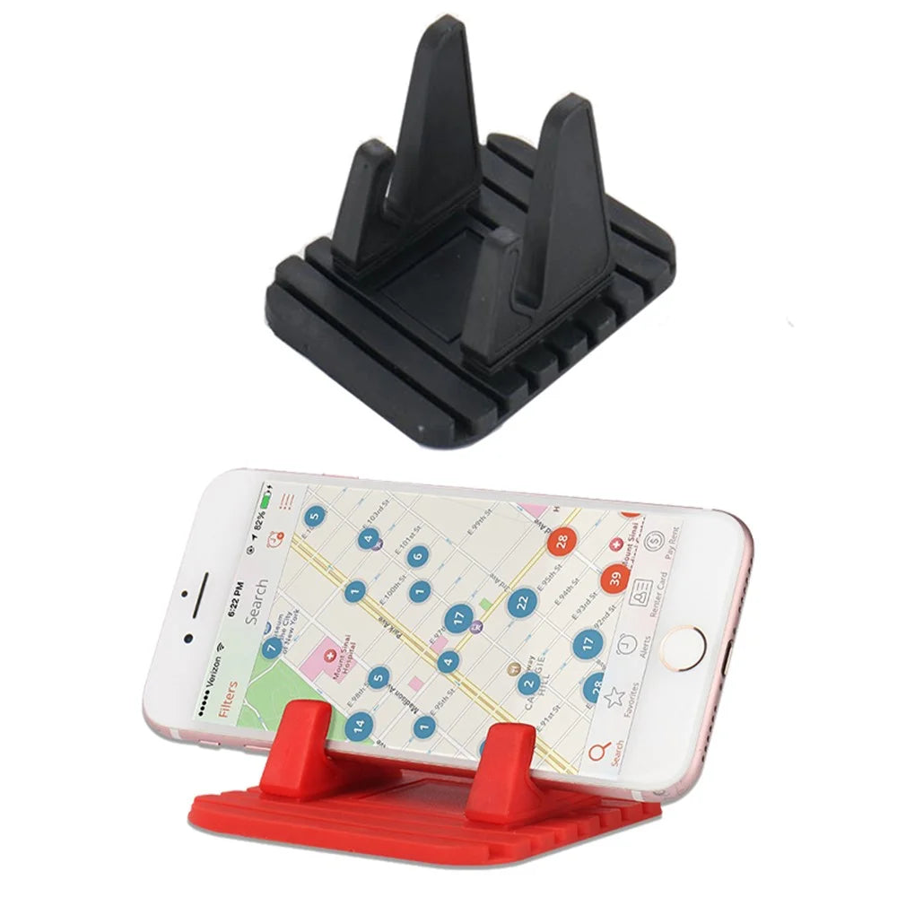 Vehicle Mounted Anti-skid Silicone Pad Car Navigation Mobile Phone Bracket - Black - 1