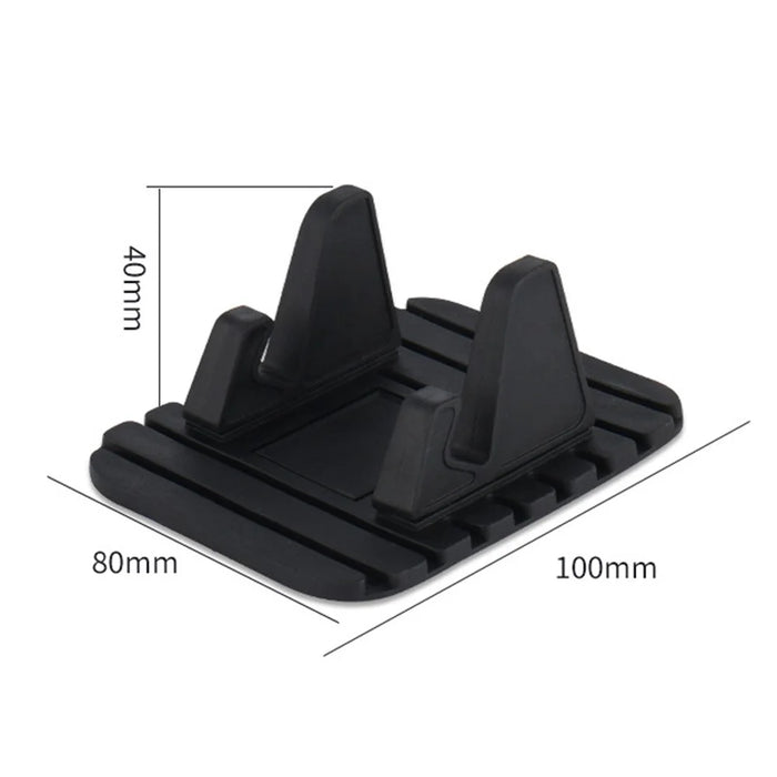 Vehicle Mounted Anti-skid Silicone Pad Car Navigation Mobile Phone Bracket - Black - 6