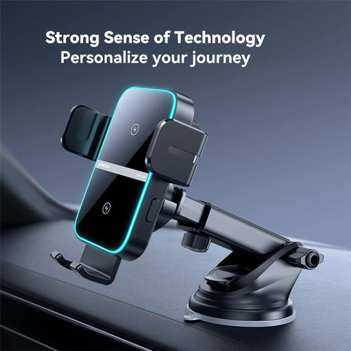 JOYROOM JR-ZS246S 15W Dual Coil Wireless Car Charger LED Light Phone Holder - 2