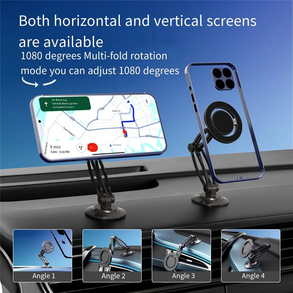HD-030 Car Dashboard Mount Magnetic Phone Holder Alloy Adjustable Cellphone Stand - 3