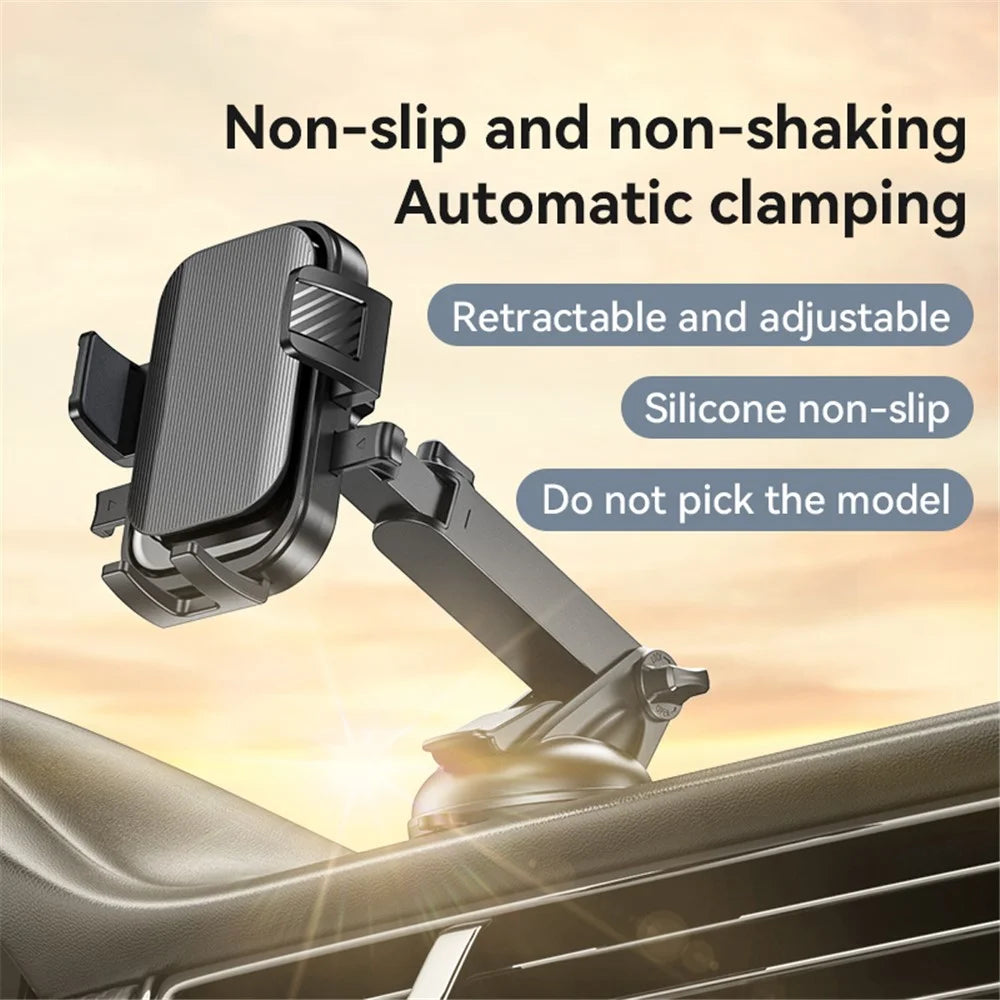 YESIDO C267 Suction Press Car Phone Mount Dashboard Phone Holder for 4.7-7.2 Inch Cell Phones 360-Degree Rotation - 2