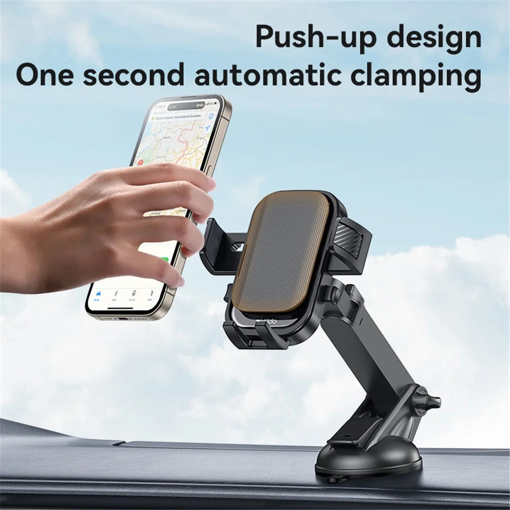 YESIDO C267 Suction Press Car Phone Mount Dashboard Phone Holder for 4.7-7.2 Inch Cell Phones 360-Degree Rotation - 3