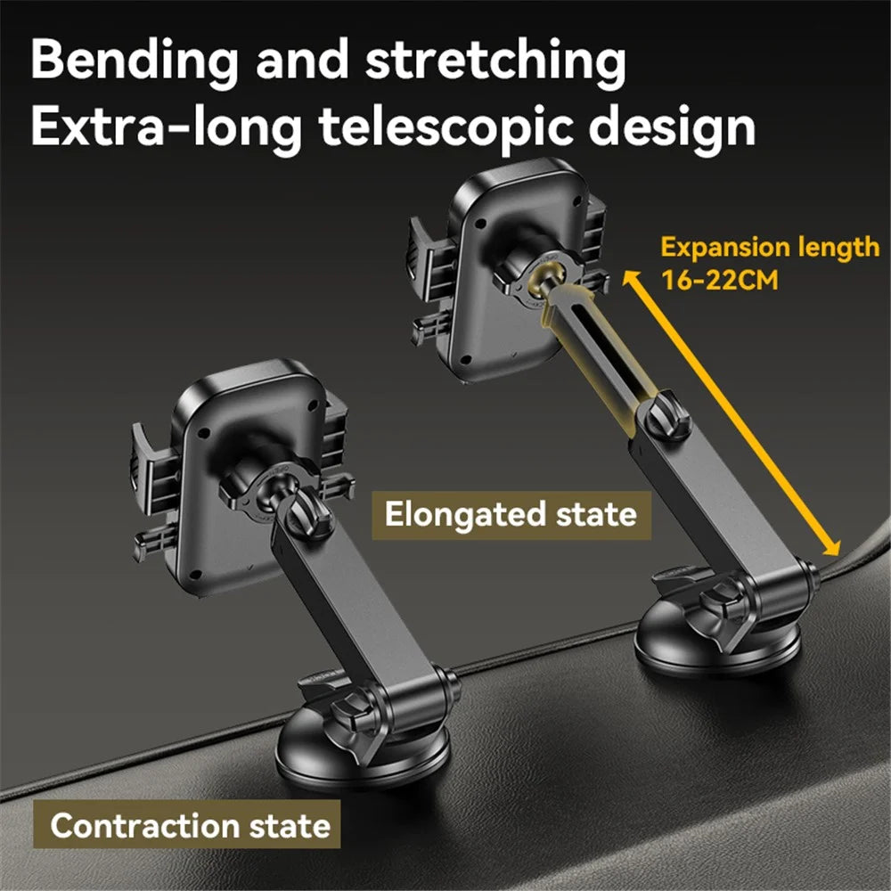 YESIDO C267 Suction Press Car Phone Mount Dashboard Phone Holder for 4.7-7.2 Inch Cell Phones 360-Degree Rotation - 4