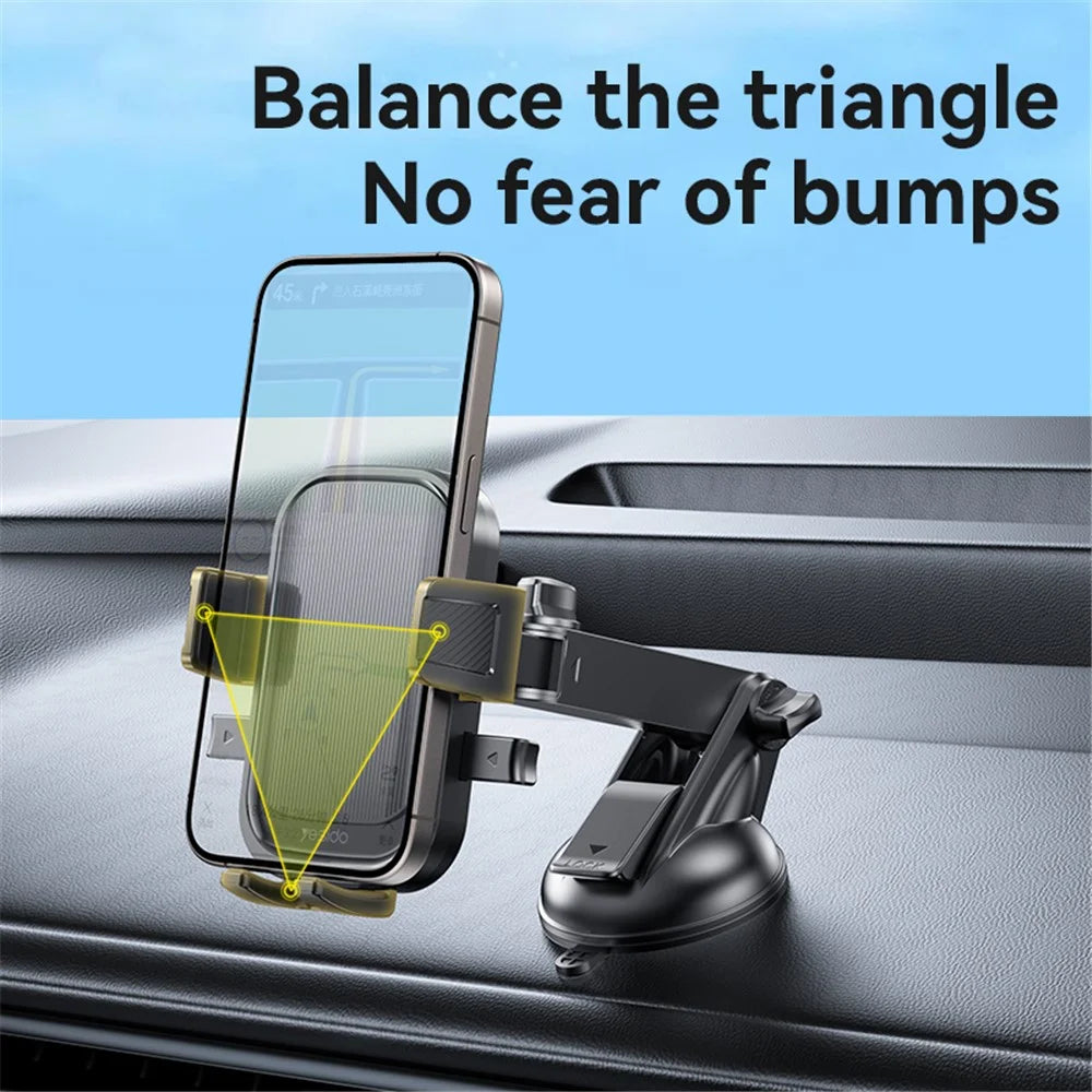 YESIDO C267 Suction Press Car Phone Mount Dashboard Phone Holder for 4.7-7.2 Inch Cell Phones 360-Degree Rotation - 5