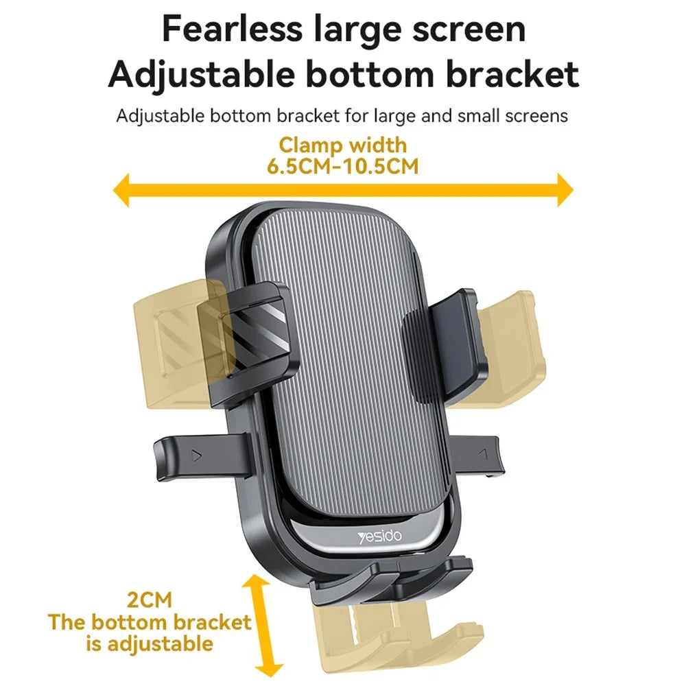 YESIDO C267 Suction Press Car Phone Mount Dashboard Phone Holder for 4.7-7.2 Inch Cell Phones 360-Degree Rotation - 6