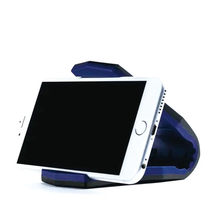 Universal Car Desk Mount Adjustable Mobile Phone Alligator Clip Cellphone Stand Bracket (without Alcohol Pad) - Black/Blue - 2