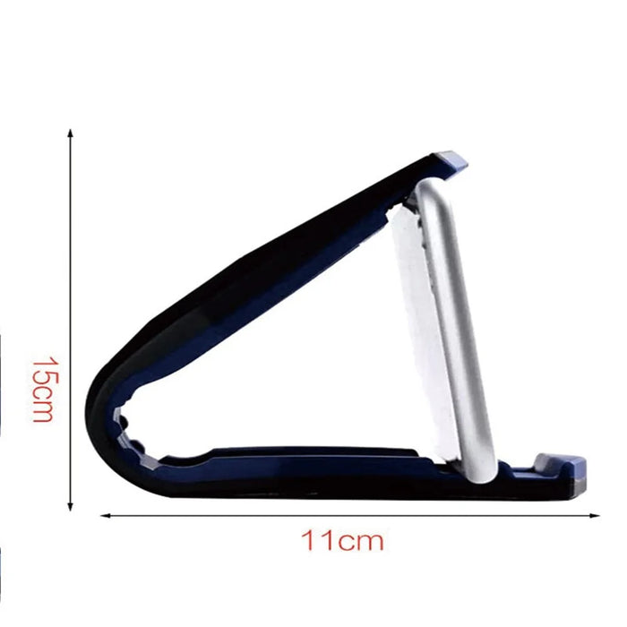 Universal Car Desk Mount Adjustable Mobile Phone Alligator Clip Cellphone Stand Bracket (without Alcohol Pad) - Black/Blue - 7