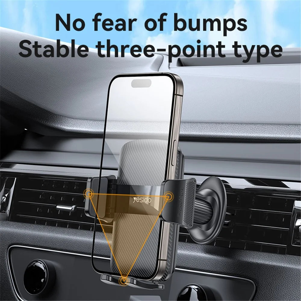 YESIDO C251 Air Vent Car Phone Holder for 4.8-7.2 Inch Phones, 360-Degree Rotation - 4