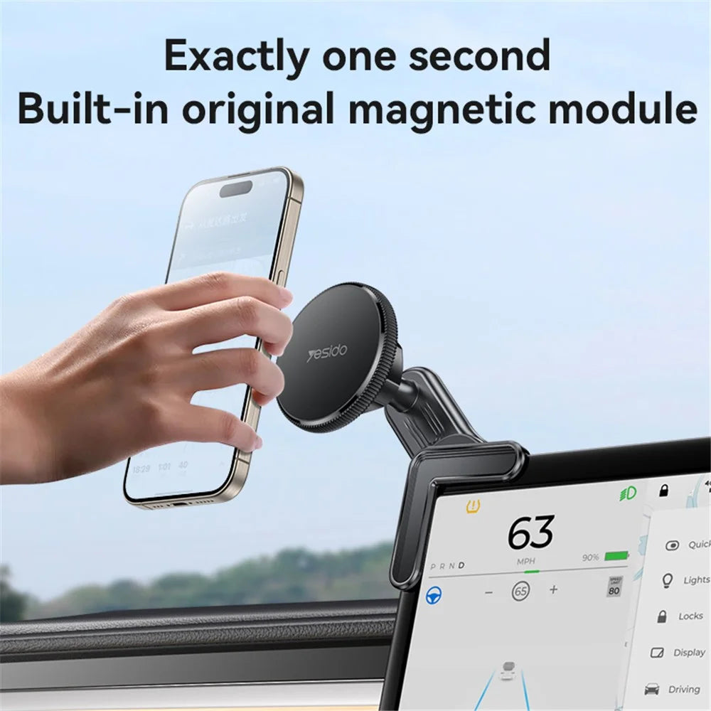 YESIDO C213 Floating Screen Clip-On Magnetic Holder for iPhone 12 / 13 / 14 / 15 / 16 Series, 360-Degree Rotation - 4