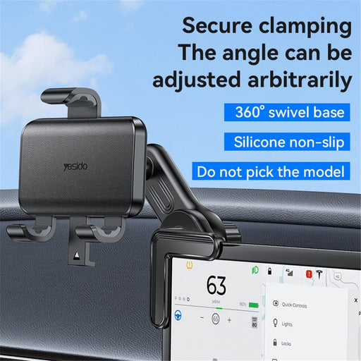 YESIDO C250 Floating Screen Clip-On Phone Holder, 360-Degree Rotating - 2