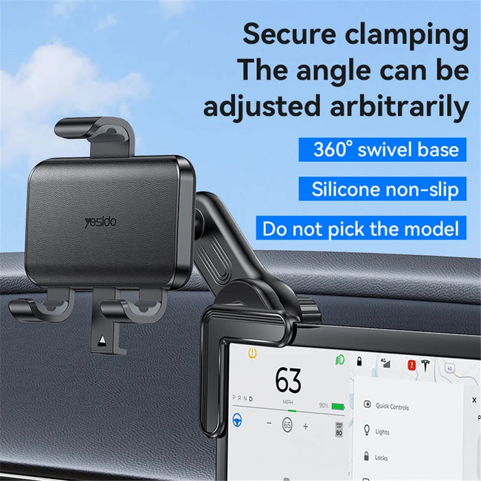 YESIDO C250 Floating Screen Clip-On Phone Holder, 360-Degree Rotating - 2