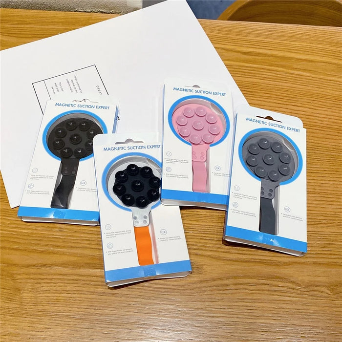 Magnetic Suction Cup Phone Mount Hands-Free Mirror Shower Phone Holder - Black - 6