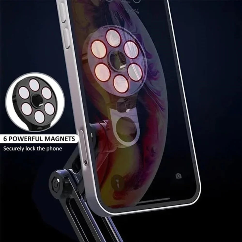 CZY-F82Y Aluminum Alloy Magnetic Car Phone Holder  360 Degree Flexible Universal Anti-Shake Phone Holder - Rose Gold - 5