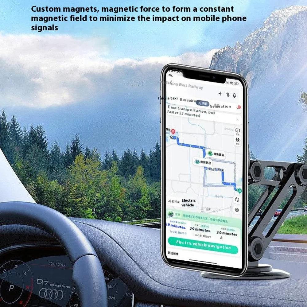CZY-F82Y Aluminum Alloy Magnetic Car Phone Holder  360 Degree Flexible Universal Anti-Shake Phone Holder - Rose Gold - 6