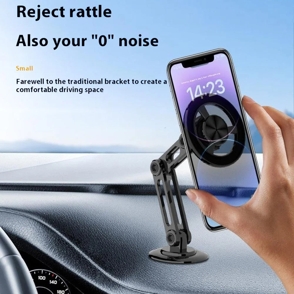 CZY-F82Y Aluminum Alloy Magnetic Car Phone Holder  360 Degree Flexible Universal Anti-Shake Phone Holder - Rose Gold - 7
