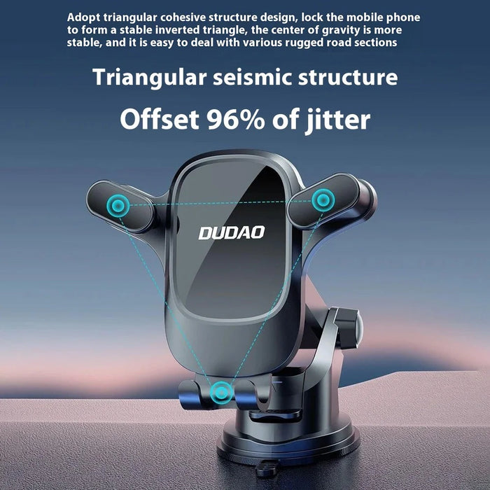 DUDAO F5Pro+ Nano Suction Cup Mount Anti-Shake Triangular Car Phone Holder Bracket - 3
