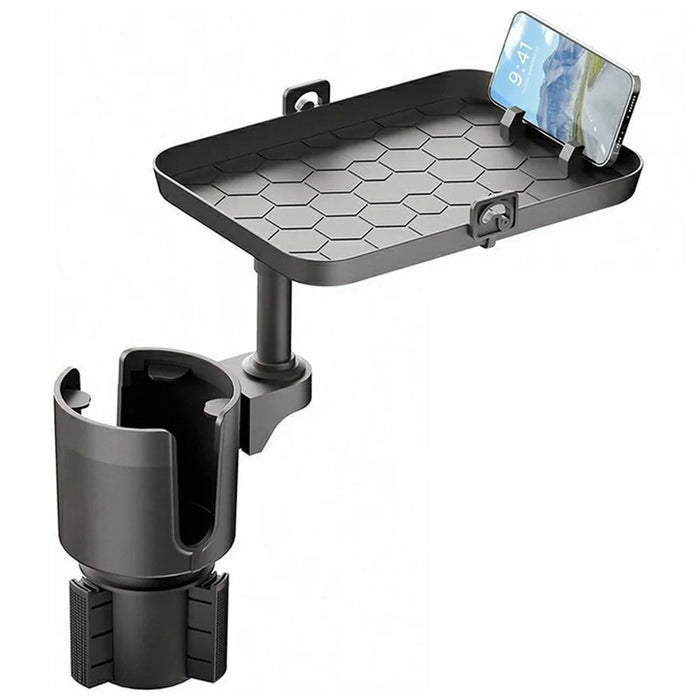 Multifunctional Car Cup Holder Expander Tray with Detachable Plate Phone Stand Food Tray - 1