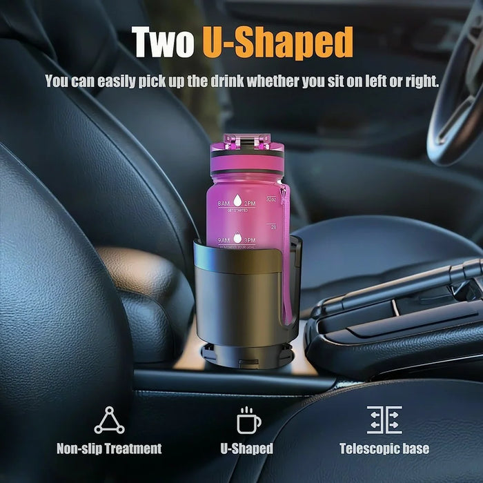 Multifunctional Car Cup Holder Expander Tray with Detachable Plate Phone Stand Food Tray - 7