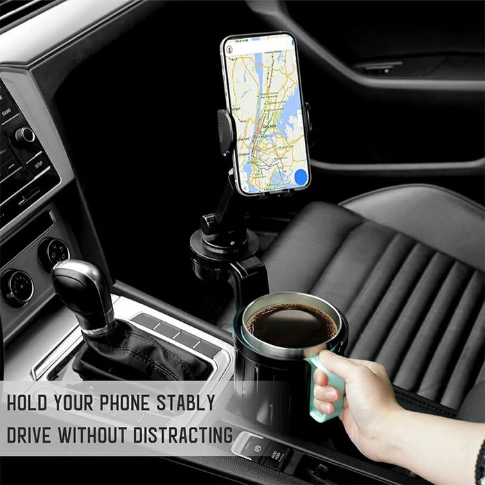 2-in-1 Car Cup Holder Expander 360 Degree Rotating Phone Mount for for Drink Bottles - 5