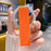 Alloy + PU Leather Kickstand Phone Holder - Silver  /  Orange - 1