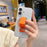 Alloy + PU Leather Kickstand Phone Holder - Silver  /  Orange - 2