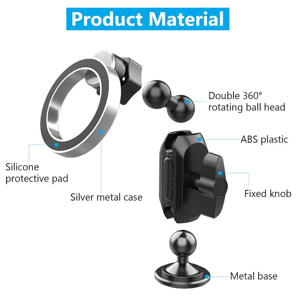159A Adhesive Base Magnetic Car Dashboard Mount Phone Holder Bracket with 360 Degree Rotation - 3