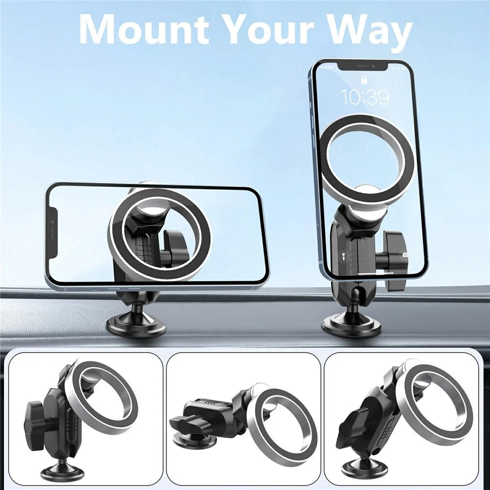 159A Adhesive Base Magnetic Car Dashboard Mount Phone Holder Bracket with 360 Degree Rotation - 5