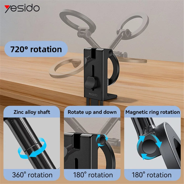 YESIDO C298 Portable Travel Magnetic Phone Holder Zinc Alloy Adjustable Cellphone Bracket - 4