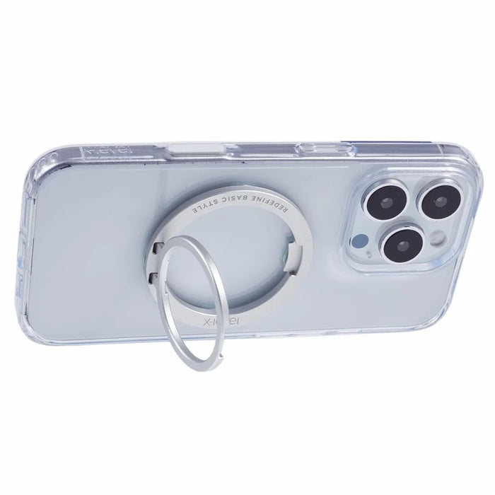 X-LEVEL Magnetic Ring Holder Kickstand for Smartphones - Silver - 4