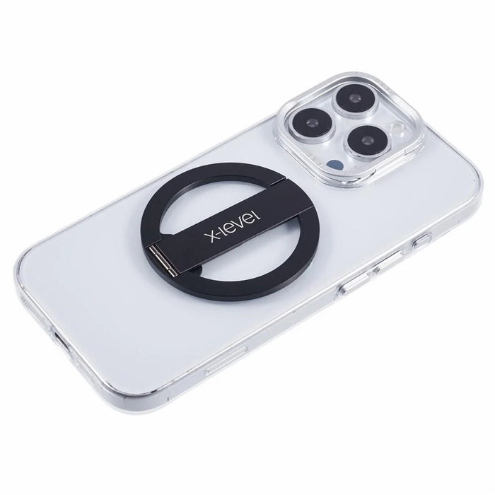 X-LEVEL Magnetic Ring Kickstand Phone Holder Horizontal Design - Black - 5