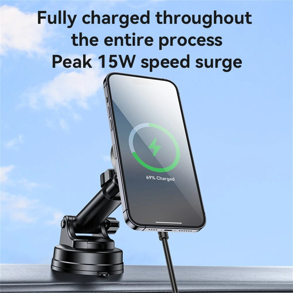 YESIDO C315 Car Wireless Charger Set Suction Cup Air Vent Mount RGB Lighting Cooling Fan 15W Fast Charging Stand - 3