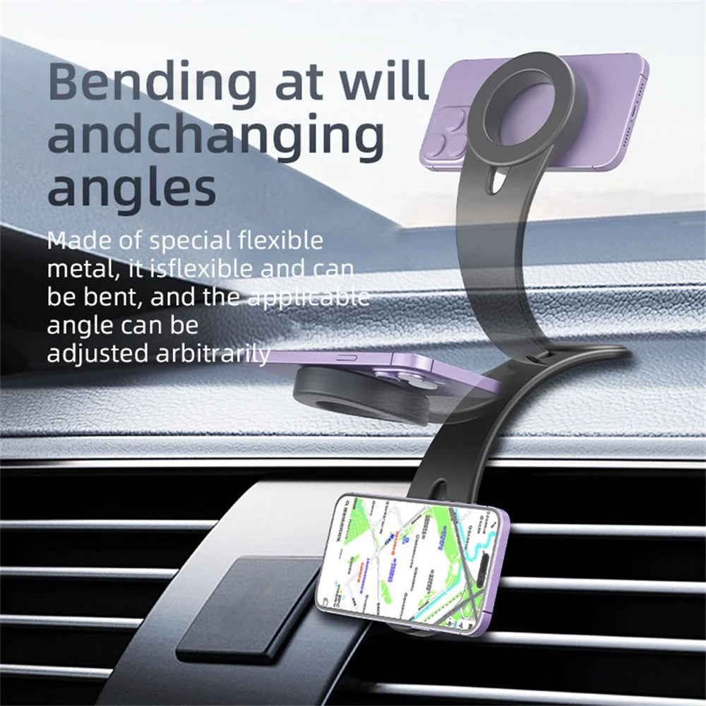 D1 Magnetic Flexible Aluminum Car Navigation Phone Holder Bendable Dashboard Cellphone Stand - 7