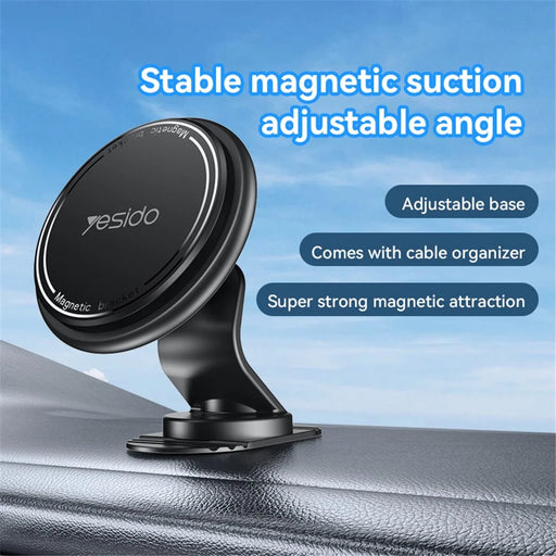 YESIDO C220 Magnetic Stand 360 Degree Rotating Car Mount Phone Holder for iPhone 12-16 Series - 2