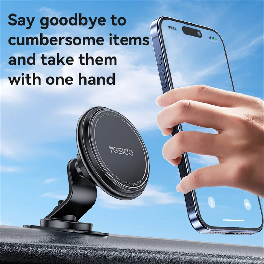 YESIDO C220 Magnetic Stand 360 Degree Rotating Car Mount Phone Holder for iPhone 12-16 Series - 3