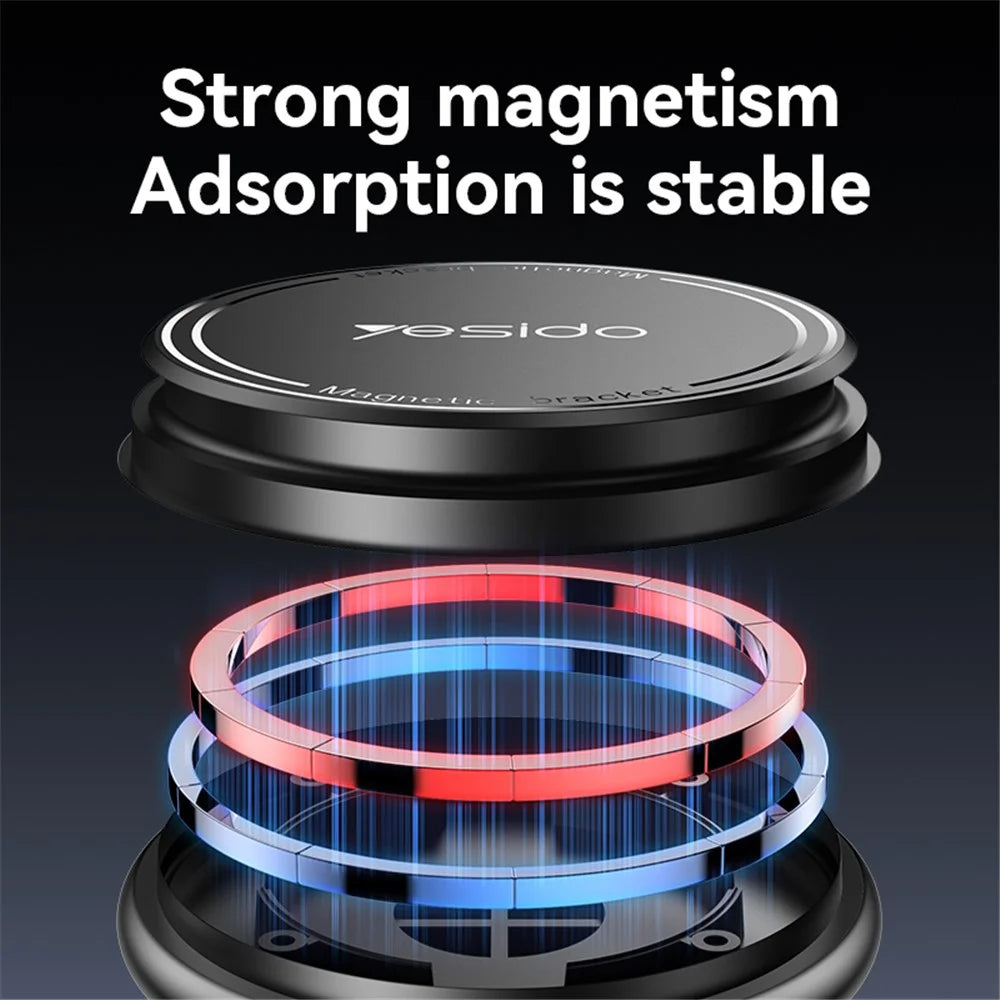 YESIDO C220 Magnetic Stand 360 Degree Rotating Car Mount Phone Holder for iPhone 12-16 Series - 4