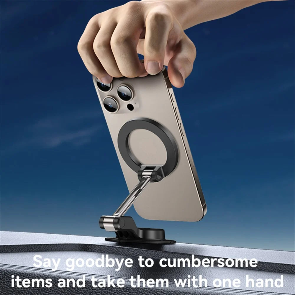 YESIDO C218 Compitable with Magsafe Car Phone Mount Stand Dual Axis Folding 360 Degree Rotating Magnetic Holder - 3