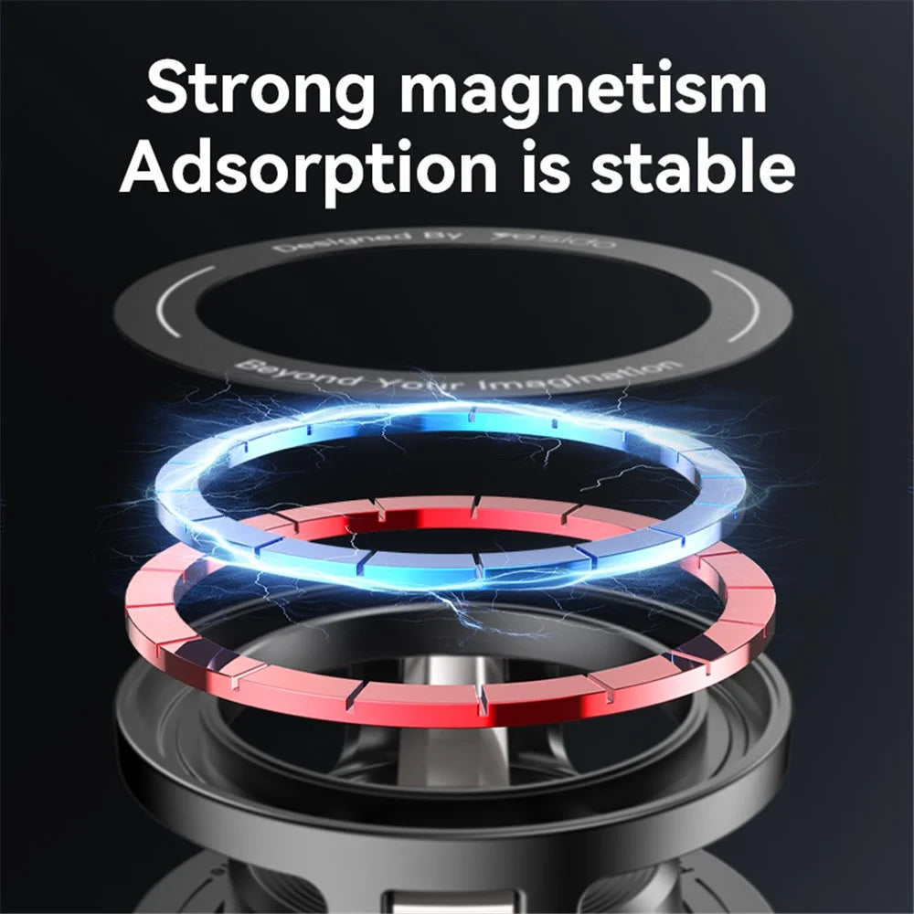 YESIDO C218 Compitable with Magsafe Car Phone Mount Stand Dual Axis Folding 360 Degree Rotating Magnetic Holder - 4