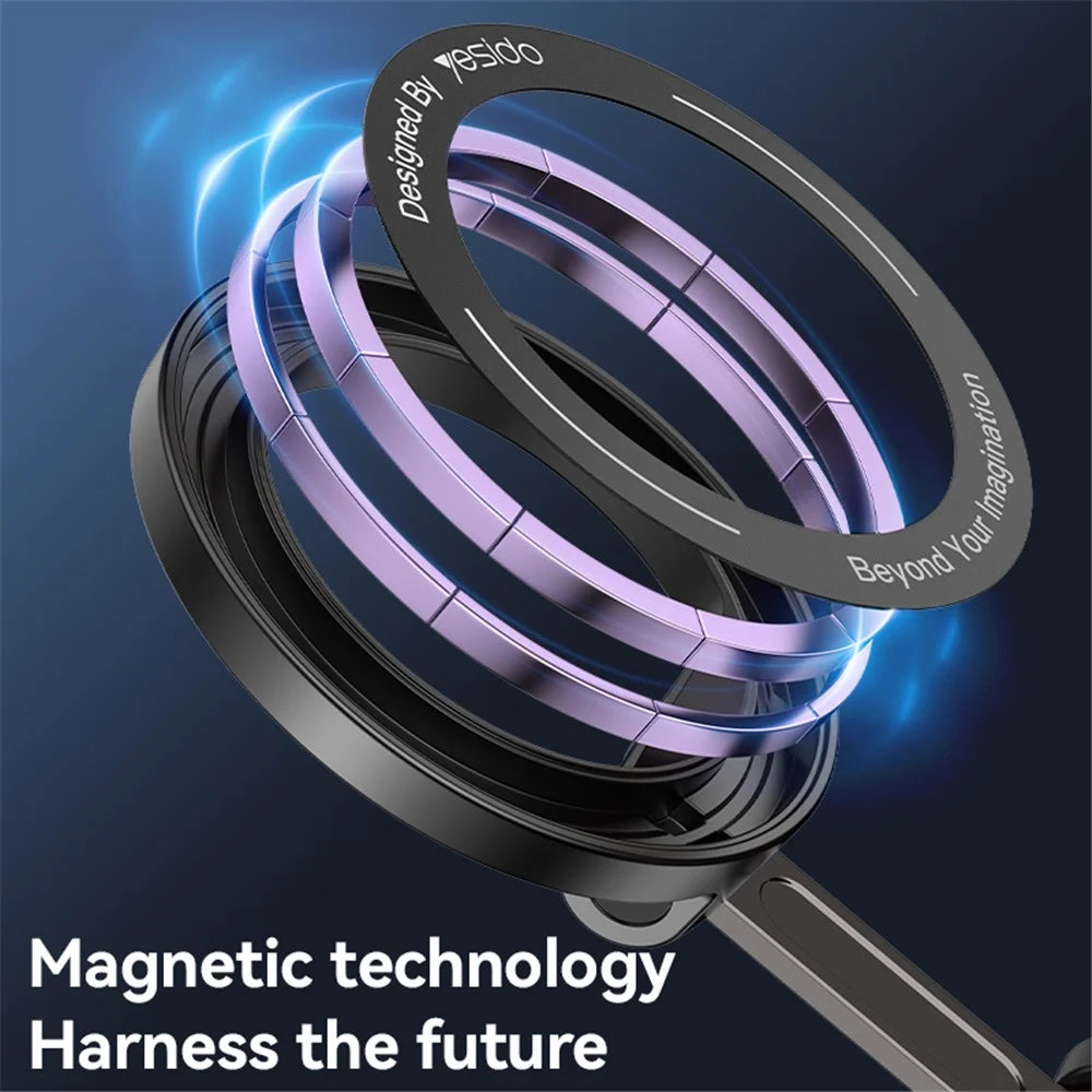 YESIDO C219 Compitable with MagSafe Car Phone Mount Stand Dual-Axis Folding 360 Degree Rotating Magnetic Suction Cup Holder - 5