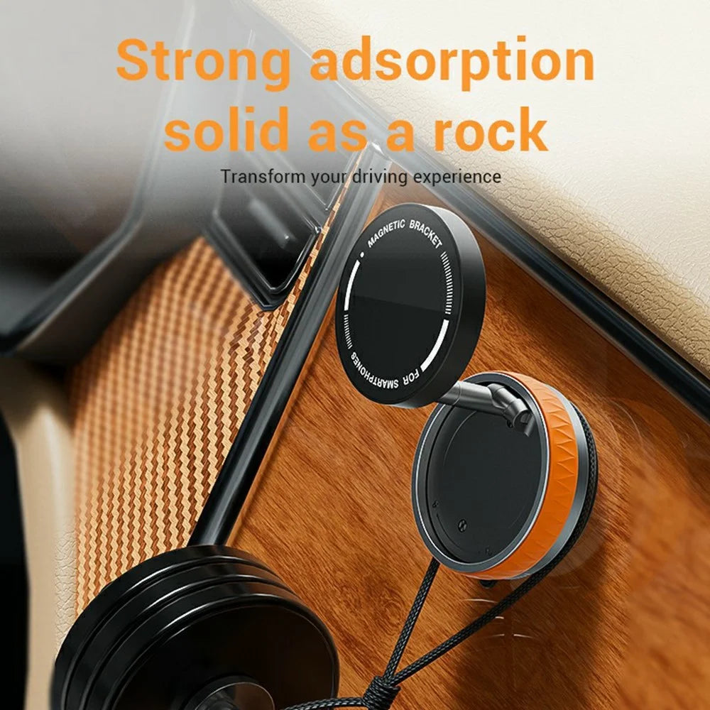 K10B Phone Stand Holder Magnetic Mount Zinc Alloy Compact Portable for Smartphones - Orange - 3