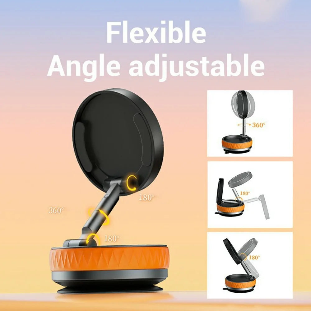 K10B Phone Stand Holder Magnetic Mount Zinc Alloy Compact Portable for Smartphones - Orange - 4