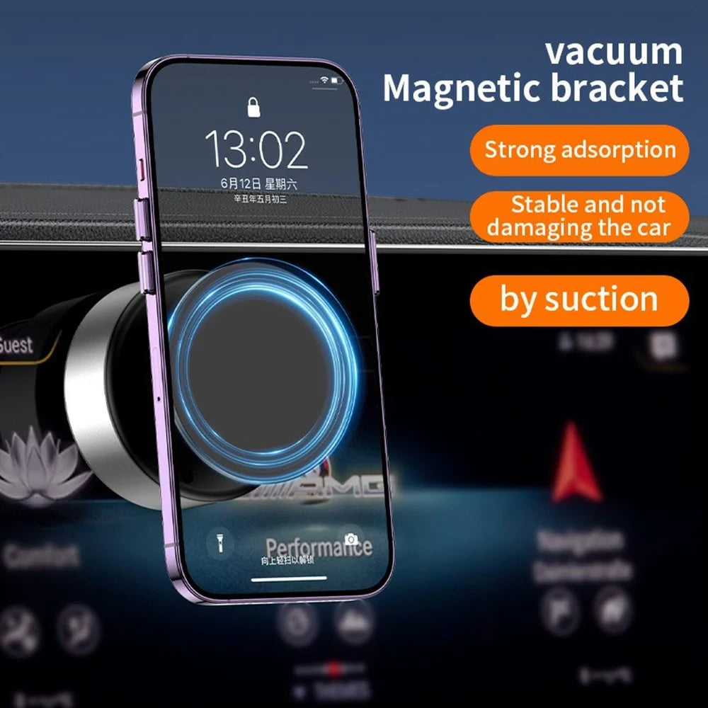 X11 Car Phone Mount Magnetic Holder Electric Vacuum Suction 360 Degree Rotation Phone Stand - Silver - 4