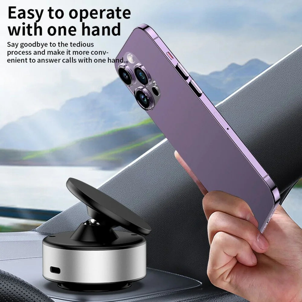 X11 Car Phone Mount Magnetic Holder Electric Vacuum Suction 360 Degree Rotation Phone Stand - Silver - 7